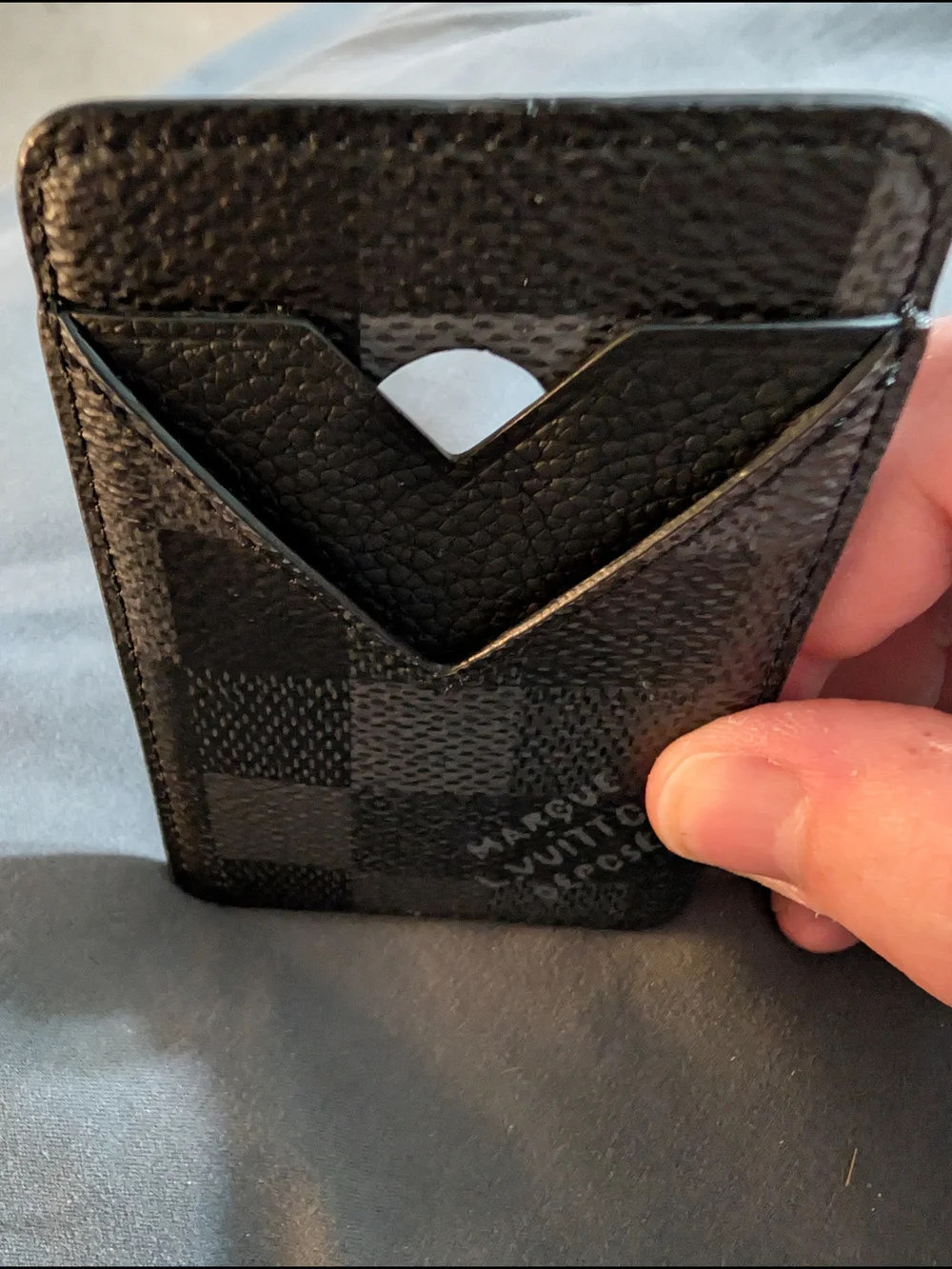 Louis Vuitton M15097 Damoflage Magnetic MagSafe Card Holder Black Pharrell